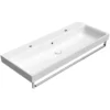 Afbeelding 5 GSI Nubes Dubbele keramische wastafel 120x50cm, wit ExtraGlaze