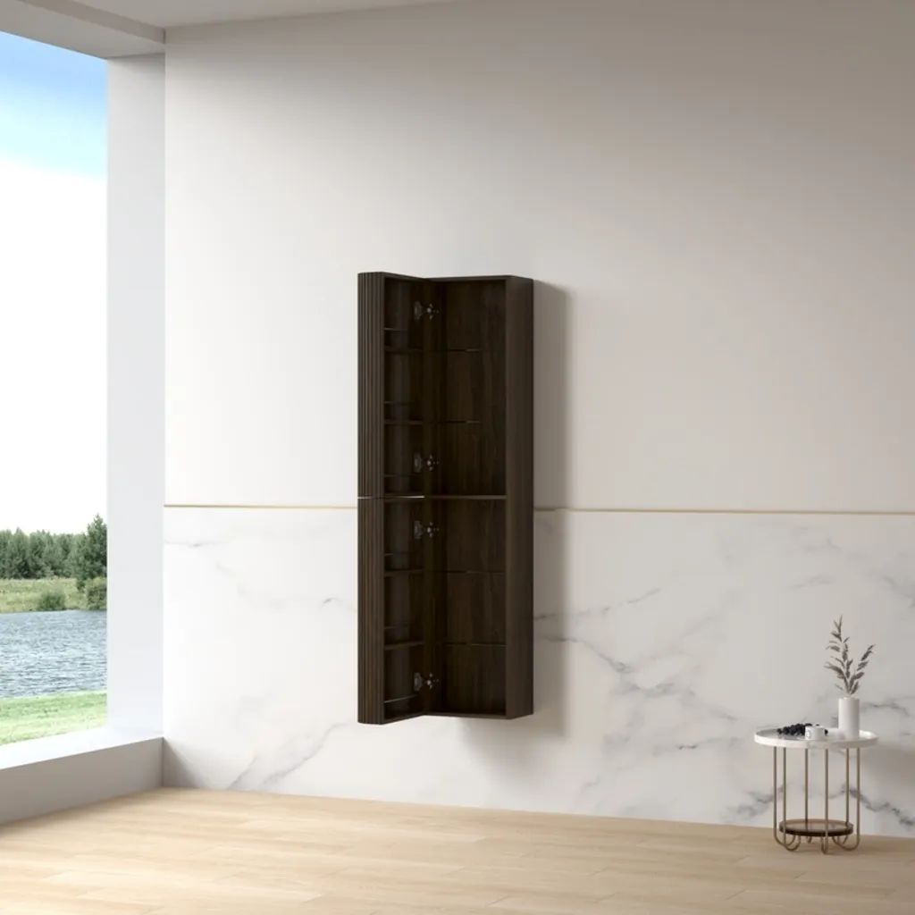 Lavantri Eleonora kolomkast met ribbelfront 160x35x35cm walnoot 5 Afbeelding 5 Lavantri Eleonora kolomkast met ribbelfront 160x35x35cm walnoot