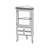 Afbeelding 6 Sapho Retro Hoekopbergkast 60x120x47cm, links/beuken