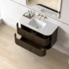 Lavantri Eleonora rond badmeubel met ribbelfront 100cm walnoot met 2 lades en keramiek wastafel met kraangat 15 Afbeelding 6 Lavantri Eleonora rond badmeubel met ribbelfront 100cm walnoot met 2 lades en keramiek wastafel met kraangat
