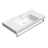 Afbeelding 7 GSI Sand Keramische wastafel 100x50cm met planken, wit ExtraGlaze
