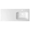 Afbeelding 8 Sapho Areca Kunstmarmeren wastafel 121x51,5cm, rechts, wit