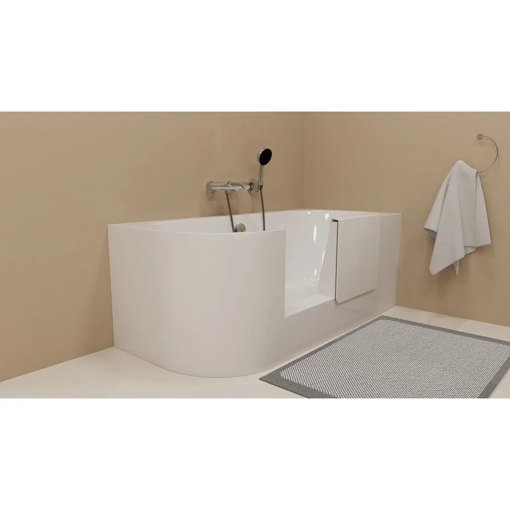 Polysan Portas R-vormig asymmetrisch bad met deur, 160x75x60cm, wit 9 Afbeelding 9 Polysan Portas R-vormig asymmetrisch bad met deur, 160x75x60cm, wit
