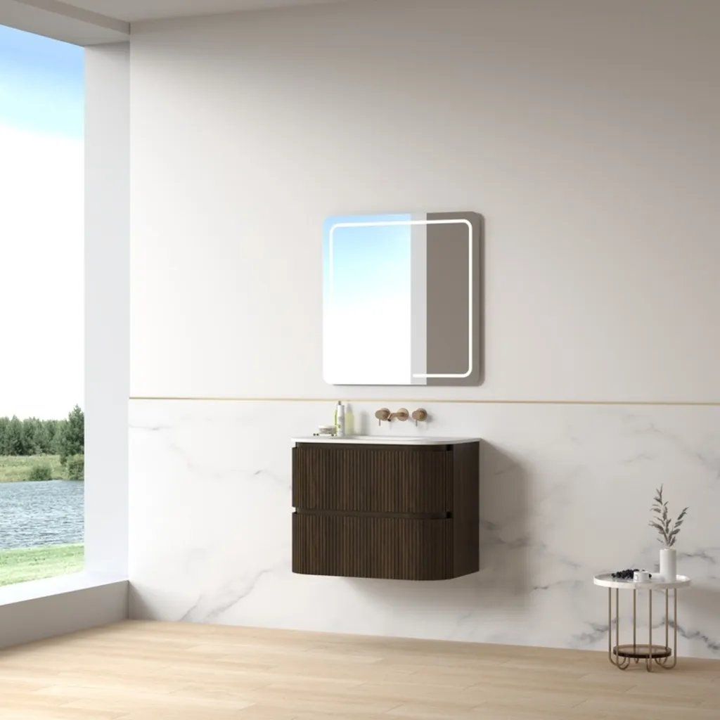 Lavantri Eleonora rond badmeubel met ribbelfront 80cm walnoot met 2 lades en keramiek wastafel met kraangat 9 Afbeelding 9 Lavantri Eleonora rond badmeubel met ribbelfront 80cm walnoot met 2 lades en keramiek wastafel met kraangat