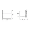 Maattekening 1 Cata E-100 GBTH badkamerventilator automatisch, 4W/8W, uitgang 10cm, zwart