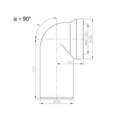 Maattekening 1 Bruckner Toiletpot aansluiting 90, 110mm