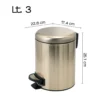 Maattekening 1 Gedy Potty Afvalbak 3l, Soft Close, mat goud