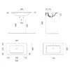 Maattekening 1 GSI Pura Keramische wastafel Slim 82x46cm, mat wit