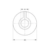 Maattekening 1 Bonomini Buisafdekking voor handdoekradiator Ø16mm, ABS/wit