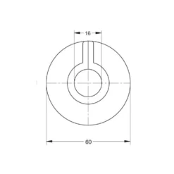 Maattekening 1 Bonomini Buisafdekking voor handdoekradiator Ø16mm, ABS/wit