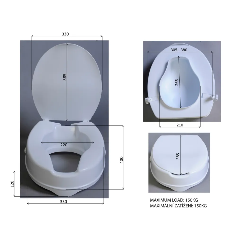 Ridder Handicap Verhoogde toiletzitting 10cm zwart