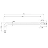 Sapho Ronde douchearm, 40cm, chroom 3 Maattekening 1 Sapho Ronde douchearm, 40cm, chroom