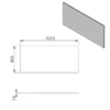Sapho DTDL-wastafelblad 101x1,8x46,5cm, glanzend wit 7 Maattekening 1 Sapho DTDL-wastafelblad 101x1,8x46,5cm, glanzend wit