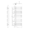 Sapho Silvana Badkamerradiator 50x123,6cm, wit 15 Maattekening 1 Sapho Silvana Badkamerradiator 50x123,6cm, wit