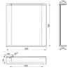 Aqualine Korin Strip Spiegel met LED-verlichting 60x70x12cm, eiken platina 9 Maattekening 1 Aqualine Korin Strip Spiegel met LED-verlichting 60x70x12cm, eiken platina
