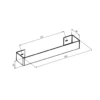 Sapho Tabella Handdoekhouder 39cm, mat wit 7 Maattekening 1 Sapho Tabella Handdoekhouder 39cm, mat wit