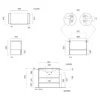 Maattekening 1 GSI Pura Wastafelframe 102,6x46cm, mat zwart/noten