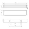 Maattekening 1 Sapho Glazen planchet steunbeugel 8mm, chroom