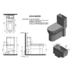 Maattekening 1 Aqualine Hygie Duobloktoilet met wastafel, S-sifon/P-sifon, wit