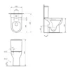 Aqualine Tavon Duobloktoilet, randloos, P-sifon, wit 7 Maattekening 1 Aqualine Tavon Duobloktoilet, randloos, P-sifon, wit