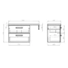Aqualine Vega Badkamermeubelset, breedte 104cm, platina eiken 16 Maattekening 1 Aqualine Vega Badkamermeubelset, breedte 104cm, platina eiken