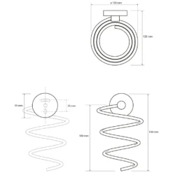 Maattekening 1 Sapho X-Round Spiraal-föhnhouder, chroom