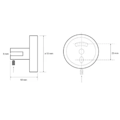 Maattekening 1 Sapho X-Round Glazen planchet 50cm, chroom/matglas