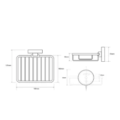 Maattekening 1 Sapho X-Round Zeephouder, chroom