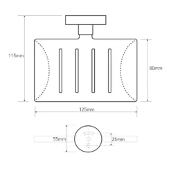 Maattekening 1 Sapho X-Round Zeephouder, chroom