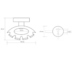 Maattekening 1 Sapho X-Round Black Tandenborstelhouder, mat zwart
