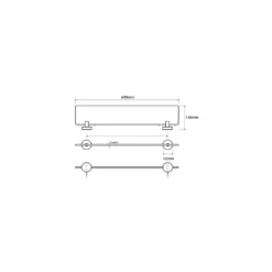 Maattekening 1 Sapho X-Steel Glazen planchet 60cm, mat RVS