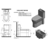 Maattekening 2 Aqualine Hygie Duobloktoilet met wastafel, S-sifon/P-sifon, wit