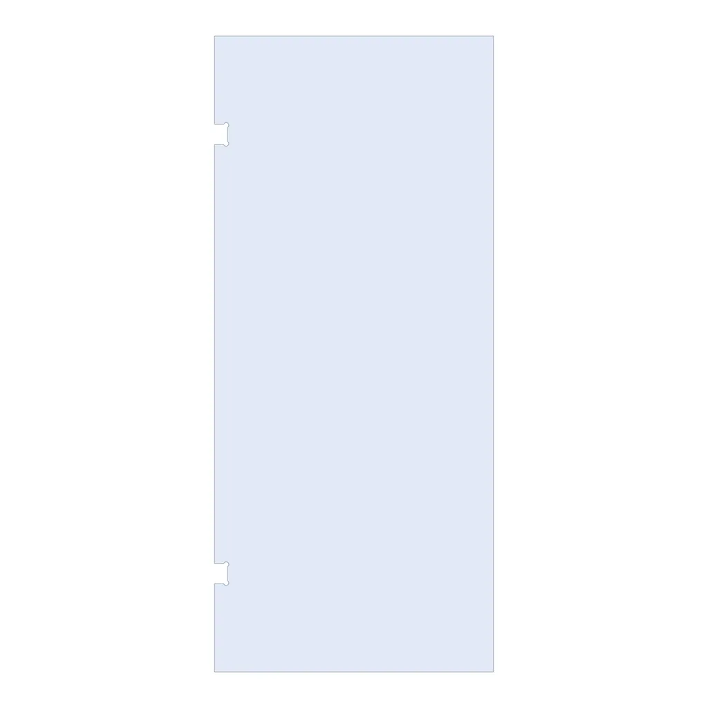 Brauer Wand 100cm helder glas enkelzijdige uitsparingen