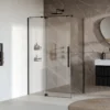 afbeelding 1 Brauer Stellar douchecabine met draaideur helder glas 120x80x200cm omkeerbaar incl. glascoating mat zwart
