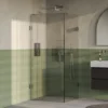 afbeelding 1 Brauer Void douchecabine met draaideur helder glas 90x90x200cm incl. glascoating PVD RVS-kleurig geborsteld