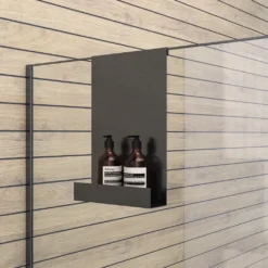 afbeelding 2 Brauer Doucherek hangend met glasklem gunmetal geborsteld PVD