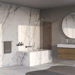 afbeelding 2 Brauer Void badwand brons glas 80x140cm incl. glascoating chroom