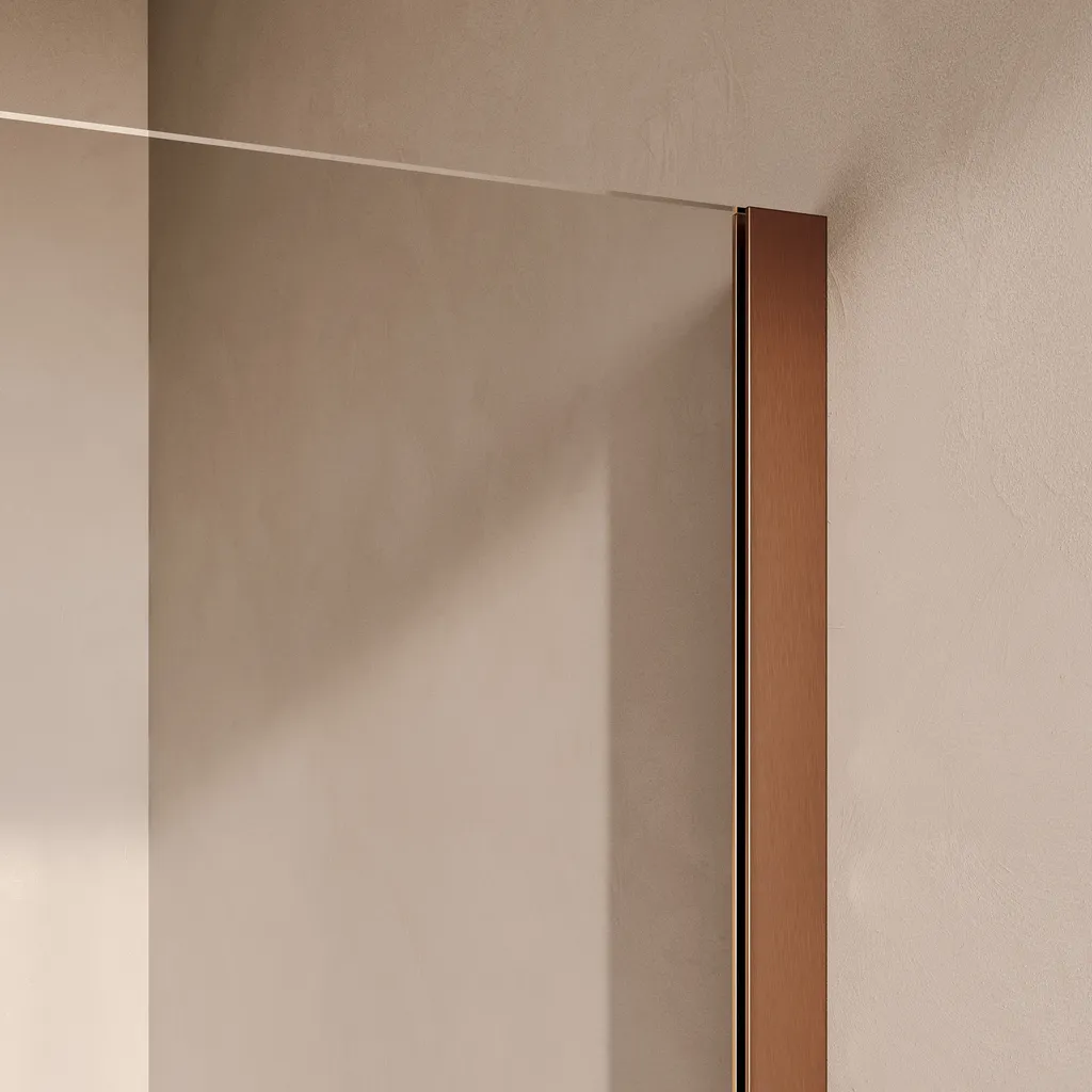 Brauer Stellar douchecabine met draaideur helder glas 140x90x200cm omkeerbaar incl. glascoating PVD koper geborsteld 3 afbeelding 3 Brauer Stellar douchecabine met draaideur helder glas 140x90x200cm omkeerbaar incl. glascoating PVD koper geborsteld