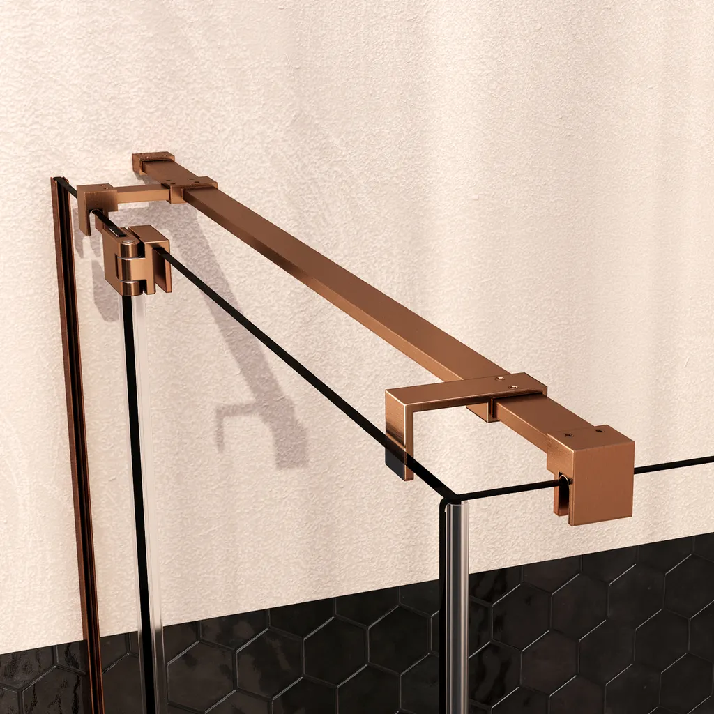 Brauer Stellar douchecabine met draaideur helder glas 100x90x200cm omkeerbaar incl. glascoating PVD koper geborsteld 4 afbeelding 4 Brauer Stellar douchecabine met draaideur helder glas 100x90x200cm omkeerbaar incl. glascoating PVD koper geborsteld