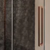 afbeelding 6 Brauer Stellar douchecabine met draaideur helder glas 120x80x200cm omkeerbaar incl. glascoating PVD koper geborsteld