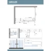 maattekening 1 Brauer Stellar douchecabine met draaideur helder glas 120x80x200cm omkeerbaar incl. glascoating PVD koper geborsteld